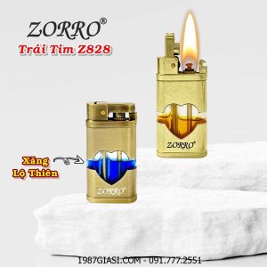 BẬT LỬA XĂNG LỘ THIÊN ZORRO Z828 HÌNH TRÁI TIM - (XÀI XĂNG)