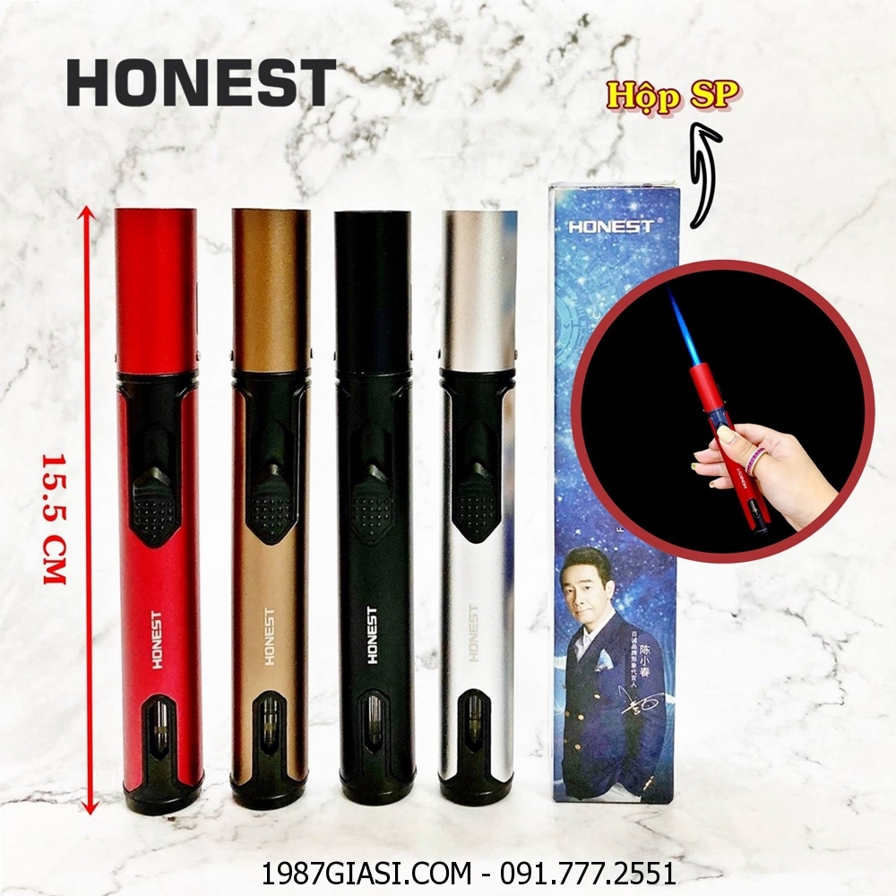 BẬT LỬA KHÈ HONEST 753 (KIM LOẠI) FULLBOX - (XÀI GAS)