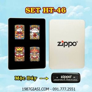 BỘ 4 BÂT LỬA ZIPPO SƠN TĨNH ĐIỆN 2 MẶT PHIÊN BẢN NHẬT HÌNH MÈO MAY MẮN CÁC KIỂU (CÓ MỘC ĐÁY) (HỘP THIẾC) - (XÀI XĂNG) #SET HT-46