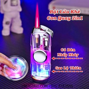 BẬT LỬA KHÈ CON QUAY 2IN1 - CON QUAY SPINNER (CÓ ĐÈN NHẤP NHÁY) - (XÀI GAS)