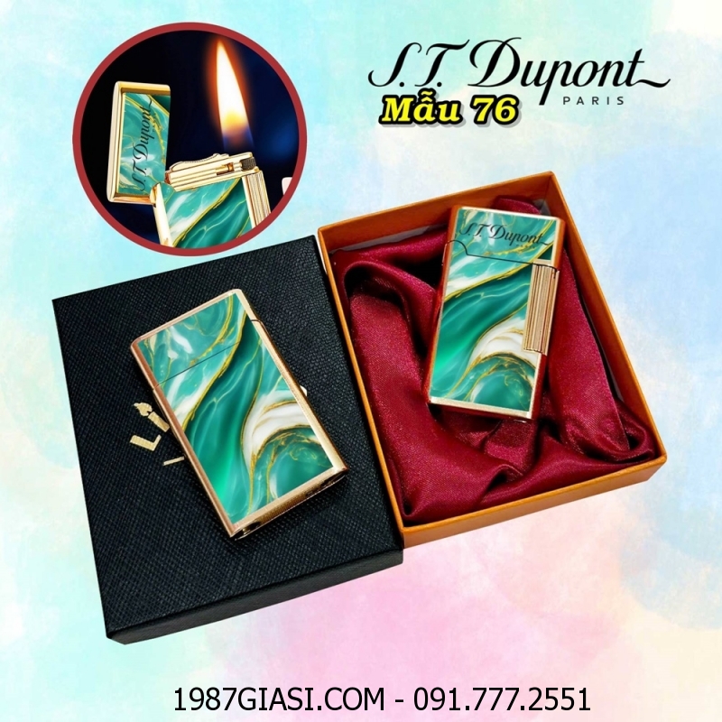 BẬT LỬA DUPONT VÂN ĐÁ M-76 (S.T. DUPONT) (CÓ HỘP) - (XÀI XĂNG)