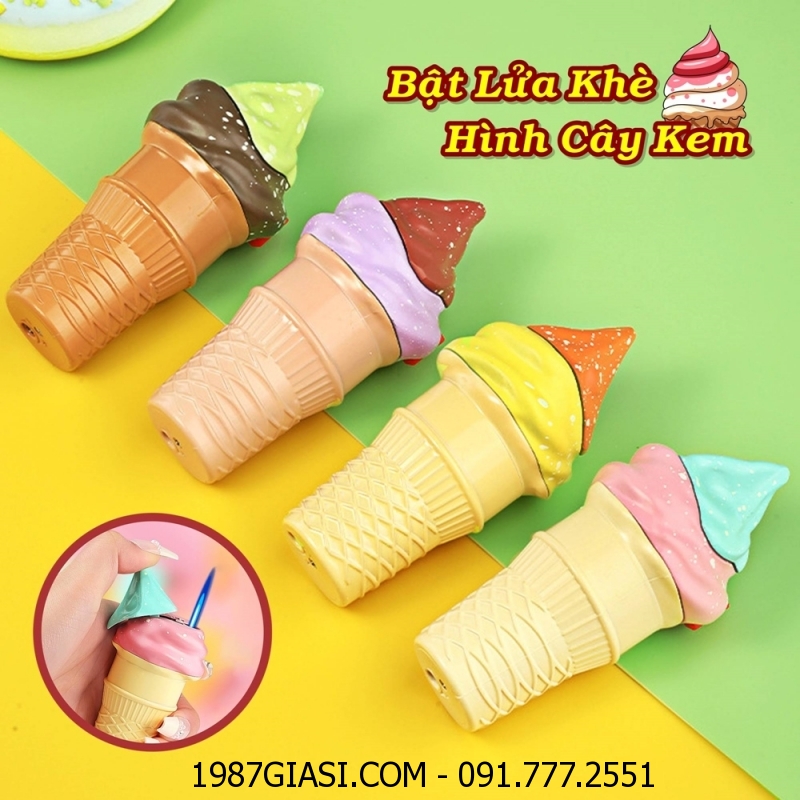 BẬT LỬA KHÈ HÌNH CÂY KEM (FULLBOX) - (XÀI GAS)