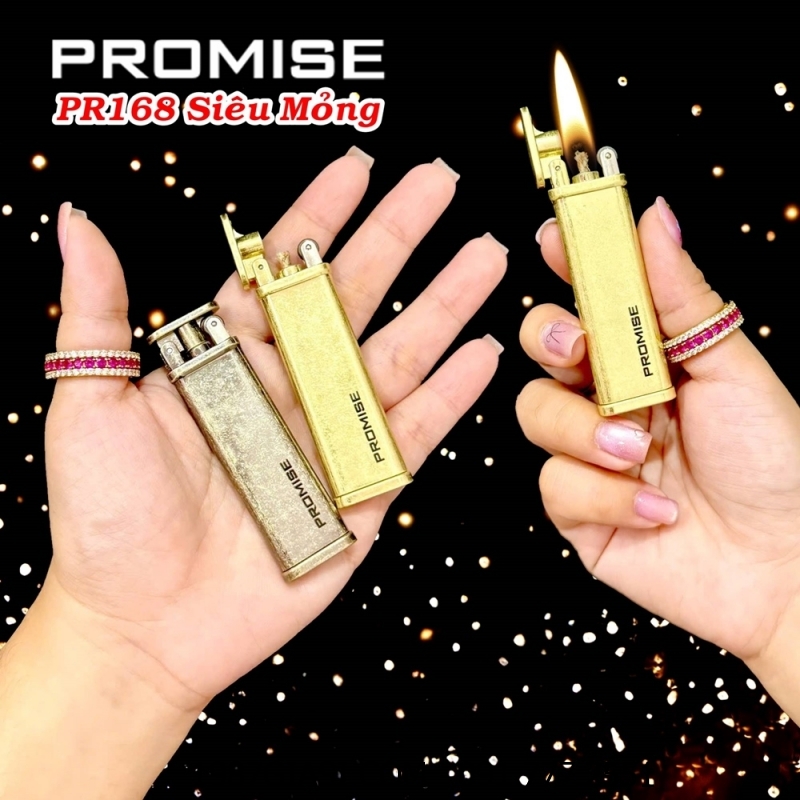 BẬT LỬA XĂNG ĐÁ PROMISE PR168 SIÊU MỎNG - (XÀI XĂNG)
