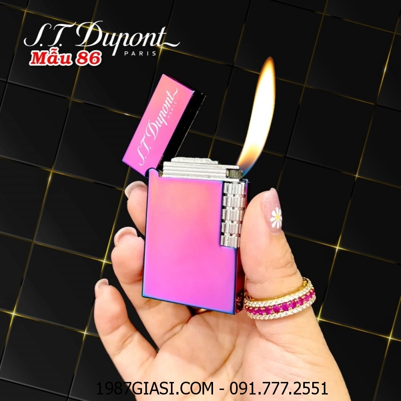 BẬT LỬA DUPONT TRƠN BÓNG MÀU TITAN M-86 (S.T. DUPONT) - (XÀI GAS)