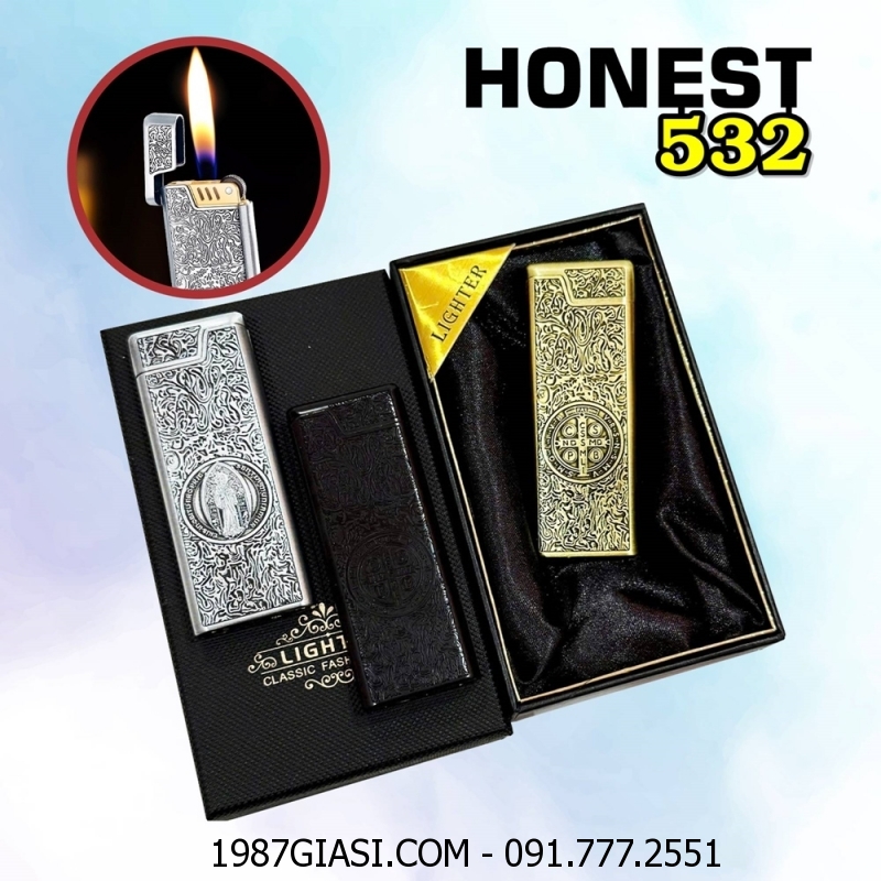 BẬT LỬA HONEST 532 HÌNH CÂY THÁNH GIÁ TRỪ TÀ CONSTANTINE (CÓ HỘP) - (XÀI GAS)