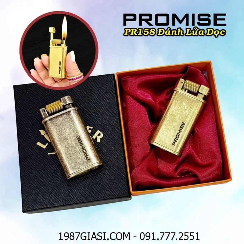 BẬT LỬA XĂNG ĐÁ PROMISE PR158 ĐÁNH LỬA DỌC (CÓ HỘP) - (XÀI XĂNG)