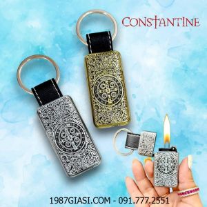 BẬT LỬA GAS ĐÁ MÓC KHÓA HÌNH CÂY THÁNH GIÁ TRỪ TÀ CONSTANTINE - (XÀI GAS)