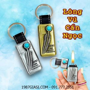 BẬT LỬA GAS ĐÁ MÓC KHOÁ HÌNH LÔNG VŨ CẨN NGỌC - (XÀI GAS)
