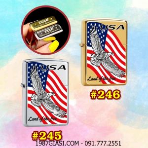 BẬT LỬA ZIPPO TRƠN BÓNG IN MÀU HÌNH ĐẠI BÀNG TUNG CÁNH (CÓ MỘC ĐÁY) (XÀI XĂNG)