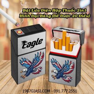 BẬT LỬA ĐIỆN HỘP THUỐC 2IN1 HÌNH ĐẠI BÀNG (ĐỂ ĐƯỢC 20 ĐIẾU) (FULLBOX) - (SẠC ĐIỆN)