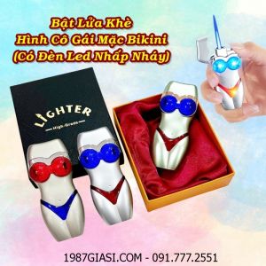 BẬT LỬA KHÈ HÌNH CÔ GÁI MẶC BIKINI (CÓ ĐÈN LED NHẤP NHÁY) (CÓ HỘP) - (XÀI GAS)
