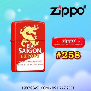 BẬT LỬA ZIPPO SƠN TĨNH ĐIỆN 2 MẶT HÌNH LOGO BIA SÀI GÒN EXPORT (CÓ MỘC ĐÁY) - (XÀI XĂNG) #258