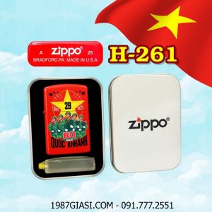 BẬT LỬA ZIPPO SƠN TĨNH ĐIỆN HÌNH KỶ NIỆM 80 NĂM QUỐC KHÁNH VIỆT NAM (2/9/1945 - 2/9/2025) (CÓ MỘC ĐÁY) (HỘP THIẾC KÈM XĂNG) H-261