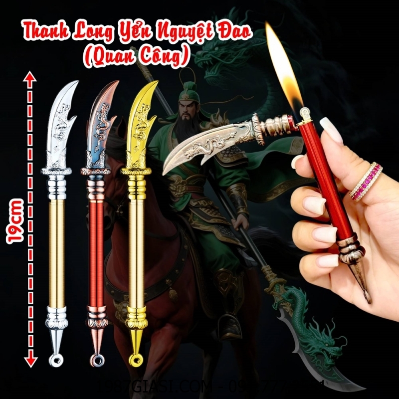 BẬT LỬA HÌNH CÂY ĐAO QUAN CÔNG (THANH LONG YỂN NGUYỆT ĐAO) (FULLBOX) - (XÀI GAS)