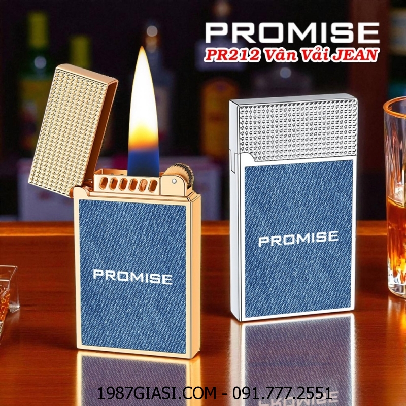 BẬT LỬA XĂNG ĐÁ PROMISE PR212 VÂN VẢI JEAN - (XÀI XĂNG)