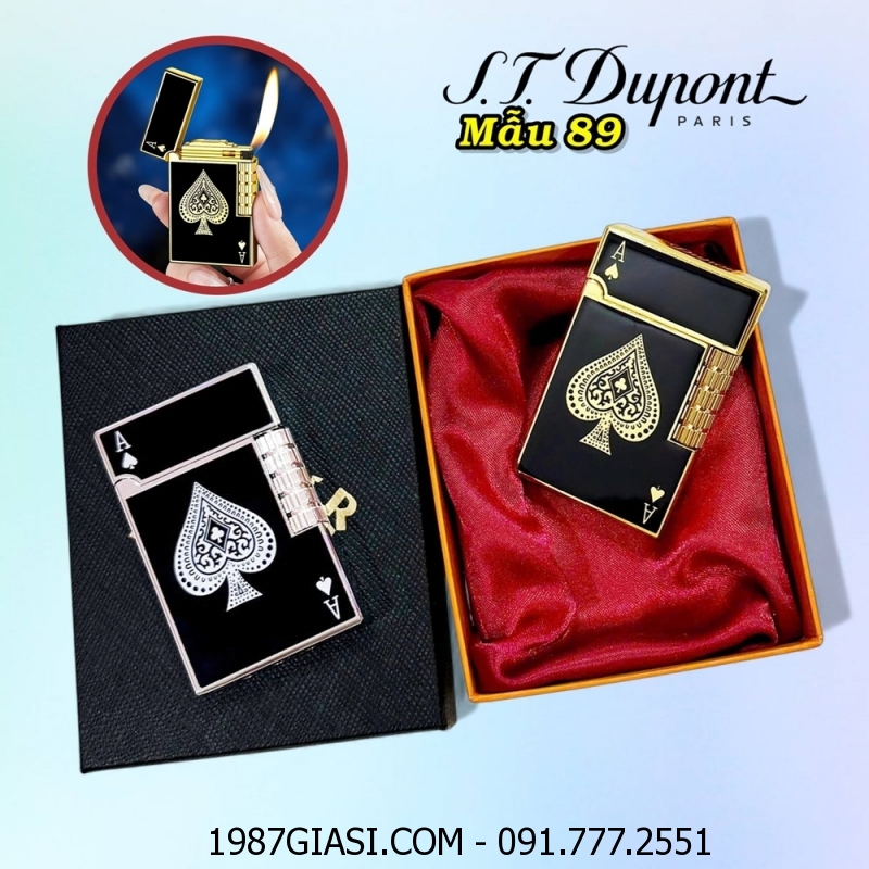 BẬT LỬA DUPONT HÌNH LÁ BÀI M-89 (S.T. DUPONT) (CÓ HỘP) - (XÀI GAS)